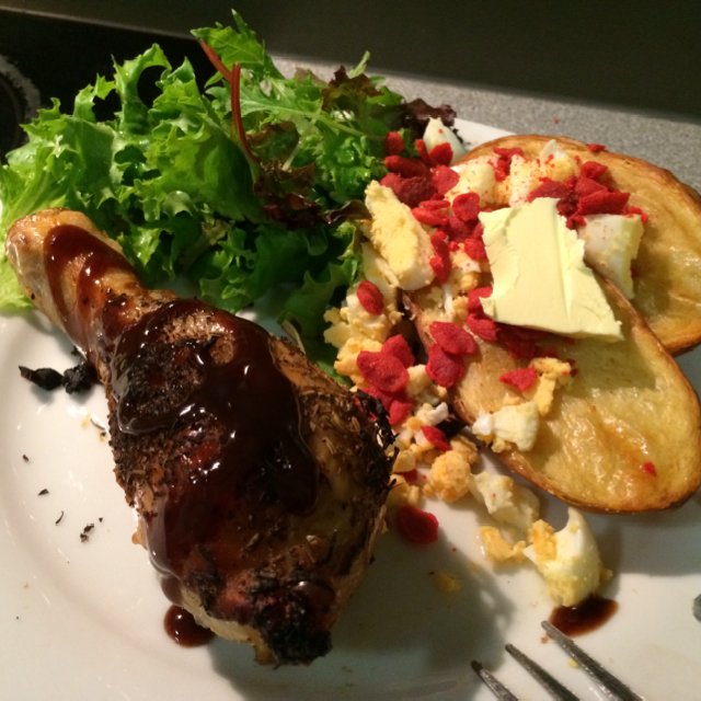 Baked potato and chicken thigh – created on the CHEF CHEF app for iOS