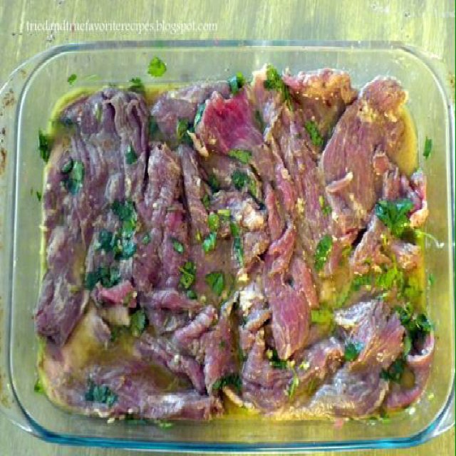 Carne asada marinated – created on the CHEF CHEF app for iOS