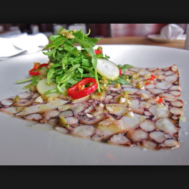 Octopus carpaccio – created on the CHEF CHEF app for iOS