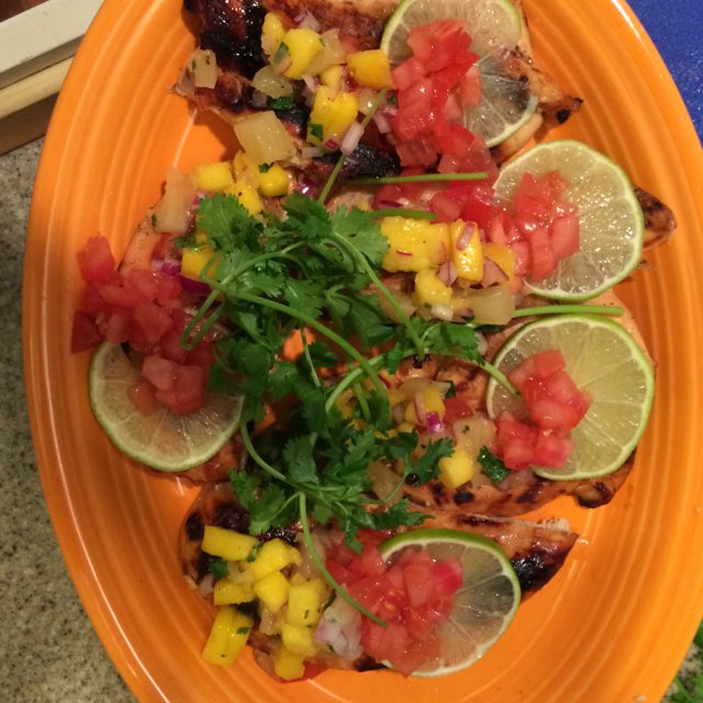 Maple glazed chk w/mango salsa – created on the CHEF CHEF app for iOS