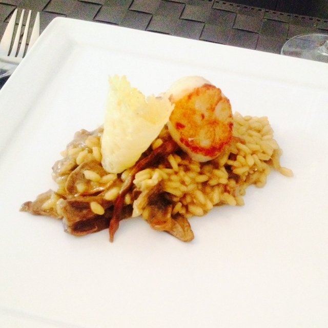 Funghi risotto with scallop – created on the CHEF CHEF app for iOS