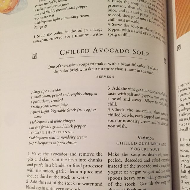 Chilled avocado soup