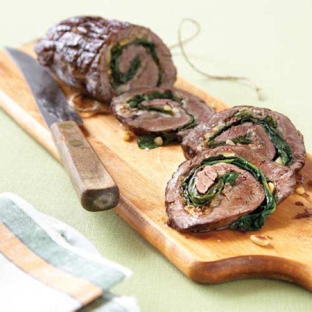Steak Roll with Garlic Spinach – created on the CHEF CHEF app for iOS