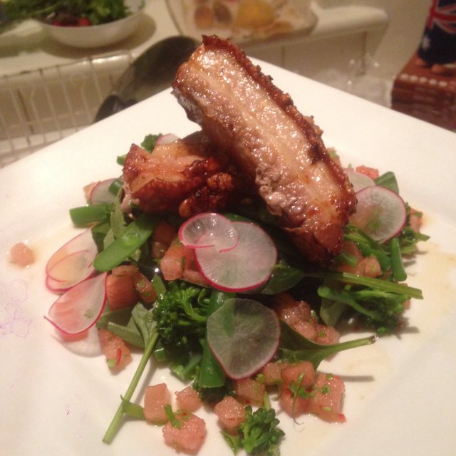 Porkbelly and watermelon salsa – created on the CHEF CHEF app for iOS