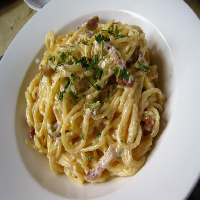 Pasta carbonara – created on the CHEF CHEF app for iOS