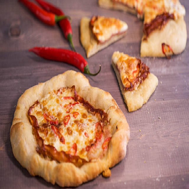Mortadella and Chile Pizza – created on the CHEF CHEF app for iOS
