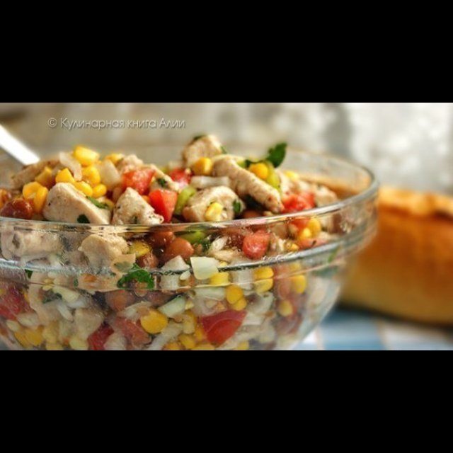 САЛАТ С КУКУРУЗОЙ И КУРИЦЕ – created on the CHEF CHEF app for iOS