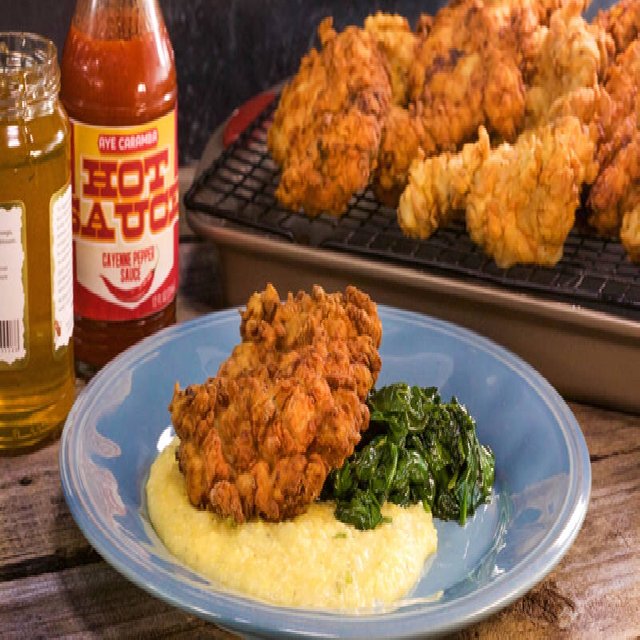 Fried Chicken with Cheesy Grit – created on the CHEF CHEF app for iOS
