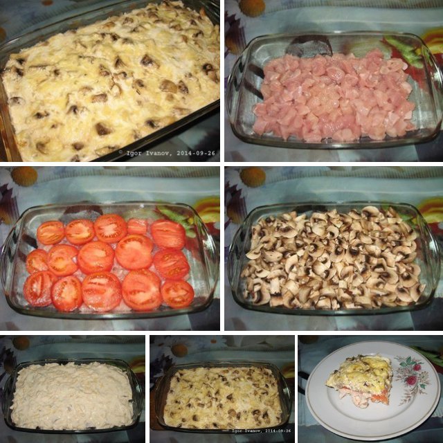 Куриная запеканка с грибами – created on the CHEF CHEF app for iOS
