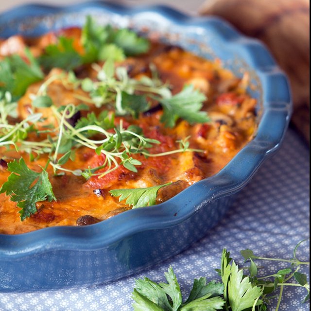 Koteletter i fad med tomat – created on the CHEF CHEF app for iOS