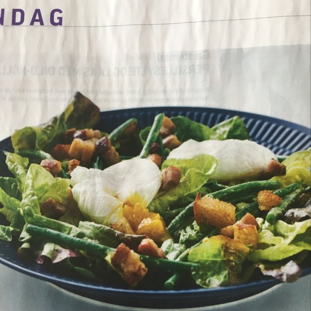 Salat med pocherede æg – created on the CHEF CHEF app for iOS