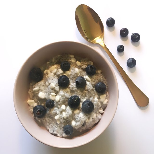 Chiagrød med blåbær – created on the CHEF CHEF app for iOS