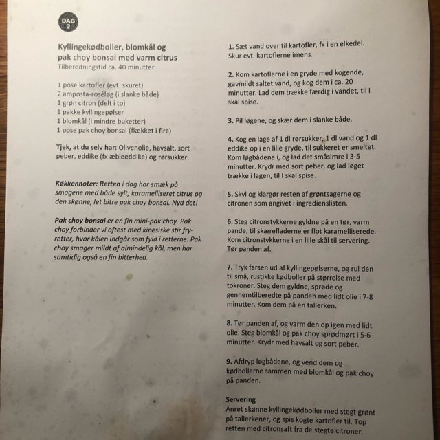 Kylling, blomkål og pak choy