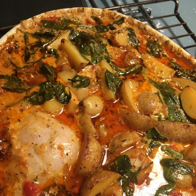 Kylling/kartofler i pamasansov – created on the CHEF CHEF app for iOS